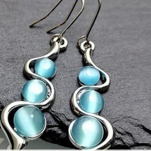 - Blue Moonstone Drop Earrings Sapphire Drop Earrings Anniversary Gift Sil…